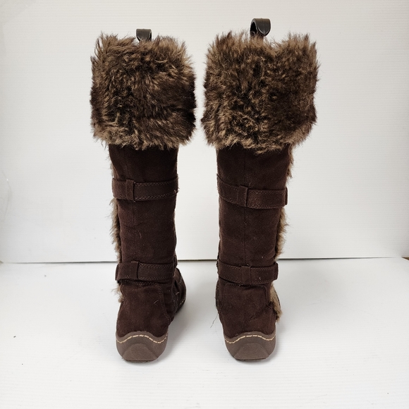 American Eagle Outfitters Brown Faux Fur Suede Boots Size 9 - Picture 4 of 11